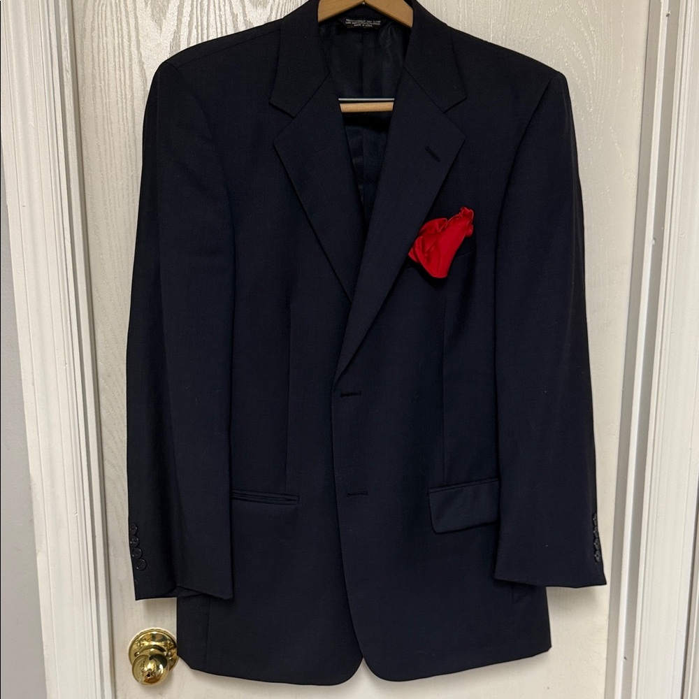 Classic Evan Piccone Navy 2 piece suit with Red Accent